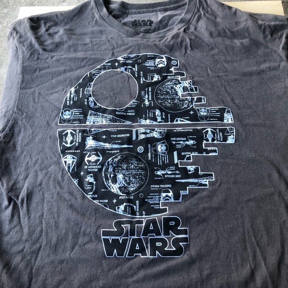 Star Wars Death Star / Vehicle blueprint shirt. Mens XL